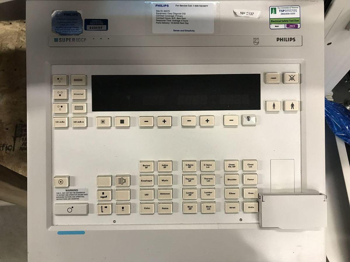 Used For Sale PHILIPS Philips Diagnost Eleva  Super 80 CP  Rad/Fluoro Room Parts P/N 989000001021