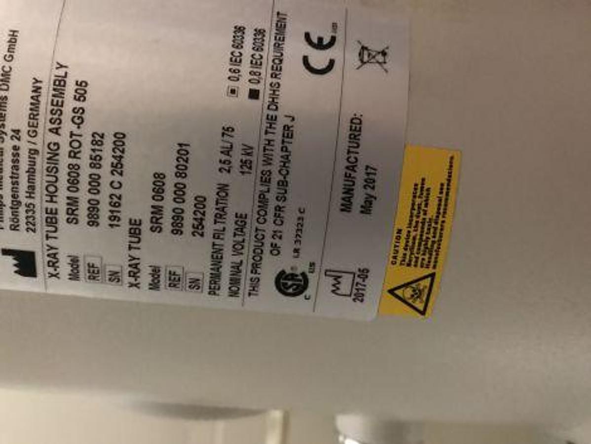 Used For Sale PHILIPS Philips Diagnost  Eleva   X-Ray Tube  Rad/Fluoro Room Parts P/N 9890 000 80201