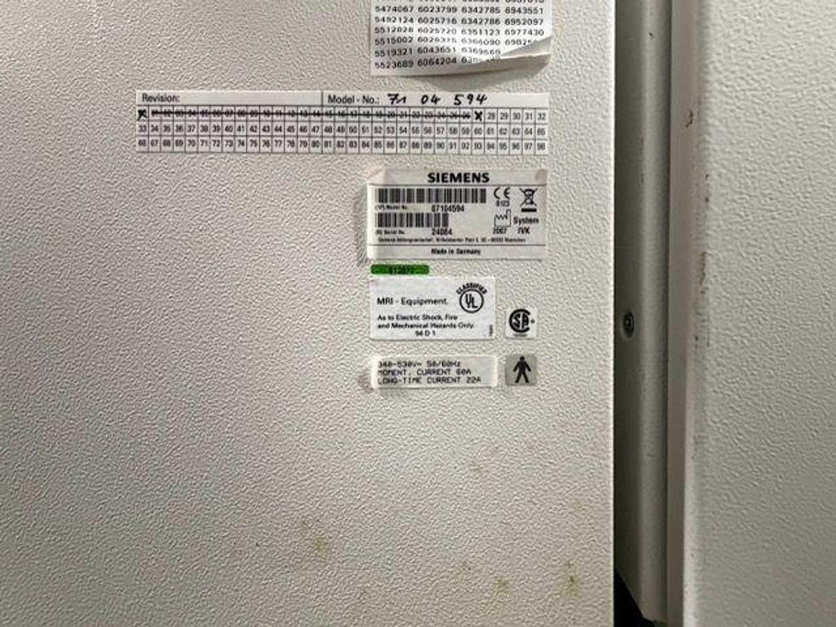 Used For Sale SIEMENS Siemens Magnetom Symphony 1.5T syngo MR Electronics Cabinet Complex | IVK P/N 07104594 + GPA Quantum P/N 05727305 + CCA + GSSU |  Complete electronics and gradient power cabinet system that runs MRI Scanner Parts P/N 07104594, 057...