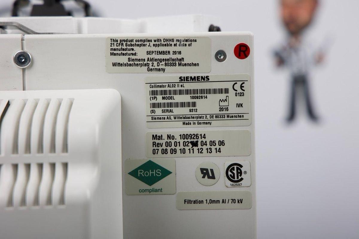 Used For Sale SIEMENS 2016 SIEMENS Collimator AL02 II eL, Model 10092614, SN 9312 Good Condition Collimator - X-Ray Parts P/N 10092614