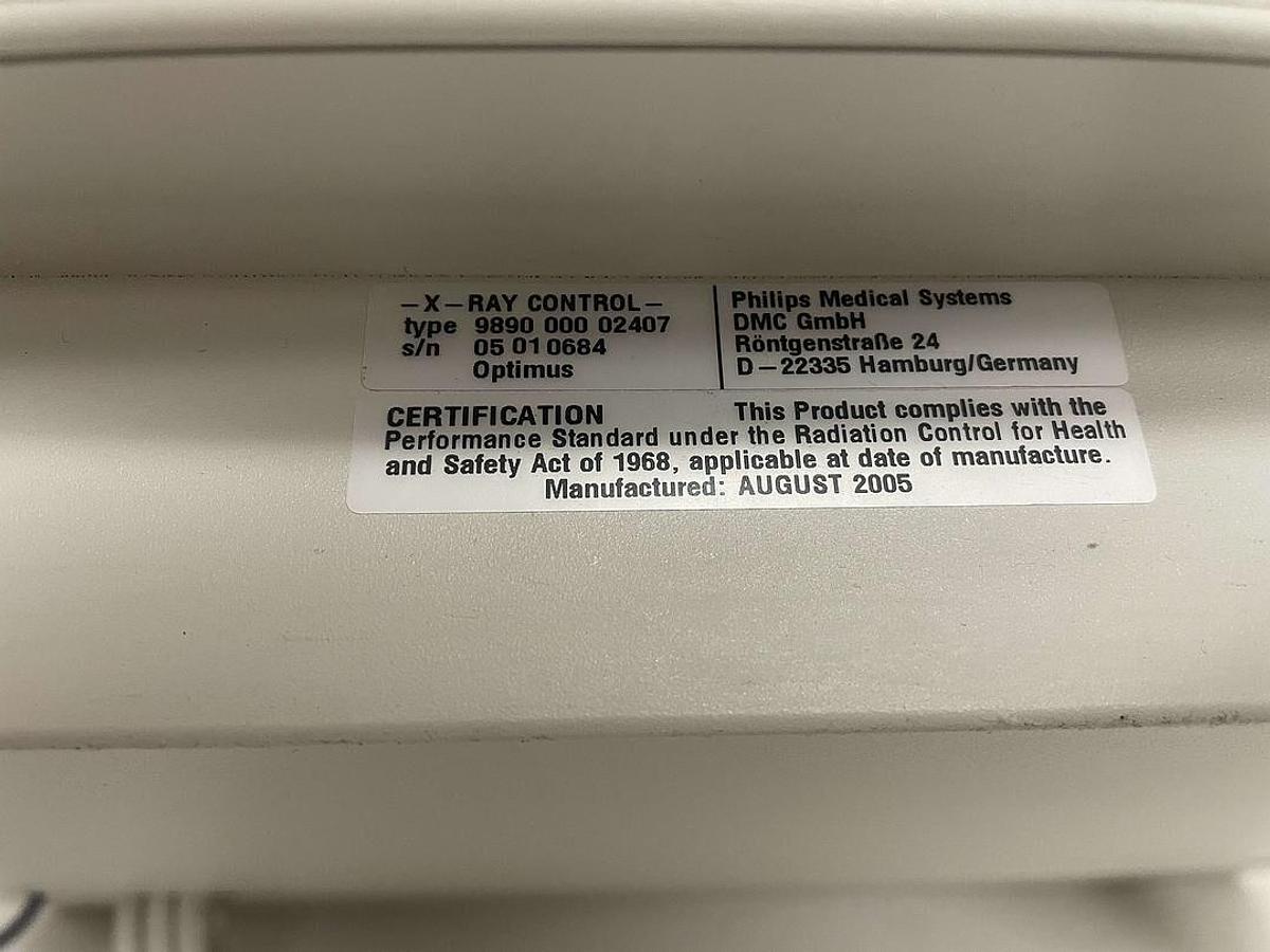 Used For Sale CONTROL-X Philips Optimus Digital Diagnost Rad Room X-Ray Control 9890-000-02407 Good Condition Rad Room Parts P/N 9890-000-02407