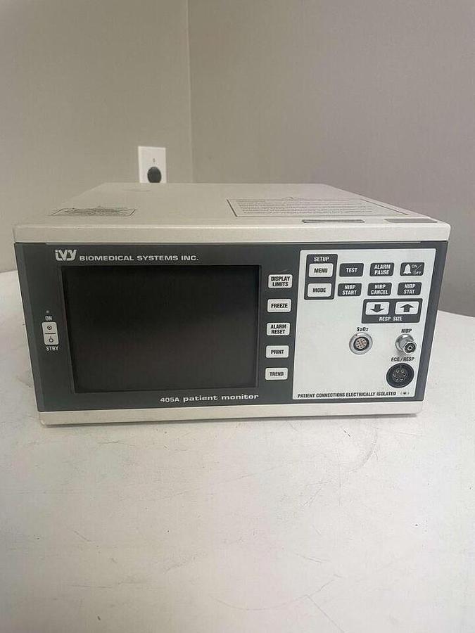 Used For Sale IVY BIOMEDICAL Ivy Biomedical Systems 405A Patient Monitor  Good Condition Monitor Parts P/N 405A