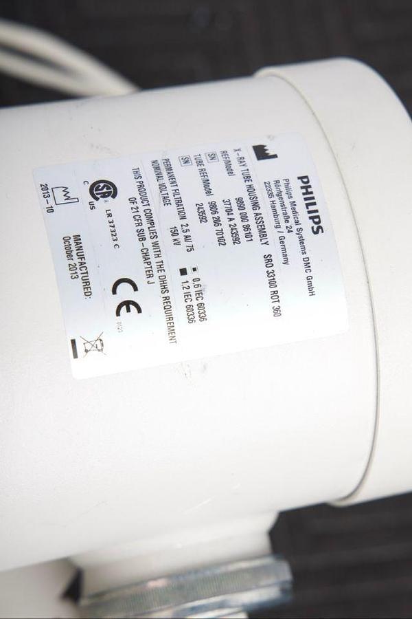 Used For Sale PHILIPS Philips SRO 33100 ROT 360 X-Ray Tube Housing Assembly w/ Collimator | REF 9890-000-86101, 9896 010 22303  Good Condition X-Ray Tube Parts P/N 9890-000-86101, 9896 010 22303, 4598-000-05611