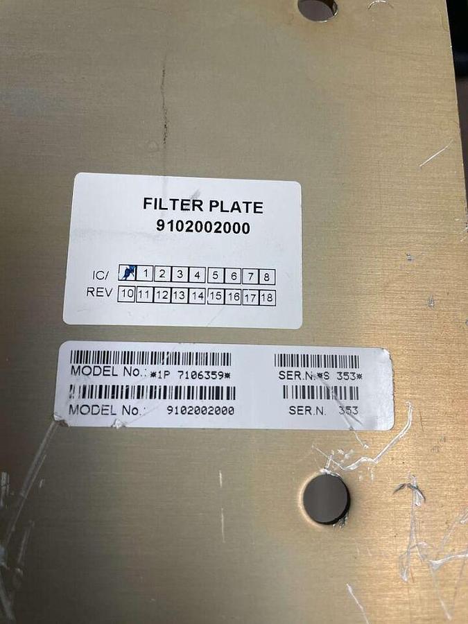 Used For Sale SIEMENS SIEMENS FILTER PLATE 7106359 - 9102002000 Good Condition X-Ray Accessories Parts P/N 7106359 - 9102002000