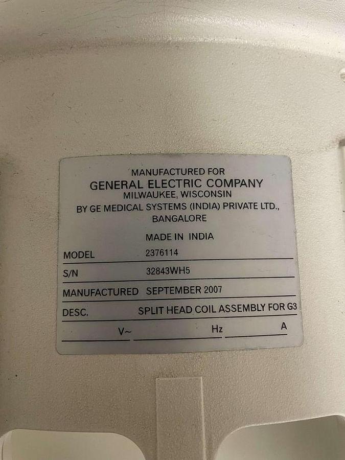 Used For Sale GE 2376114 - - MRI - SPLIT HEAD COIL ASSEMBLY MRI Coil