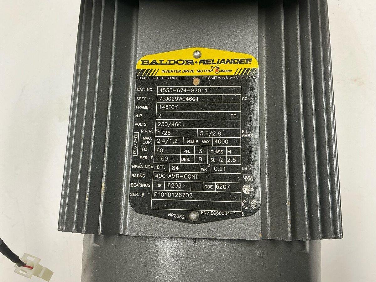 Used For Sale BALDOR Baldor reliance inverter drive motor 4535-674-87011 w/ 10560300047 Stearns Brake  Good condition CT Scanner Parts P/N 4535-674-87011