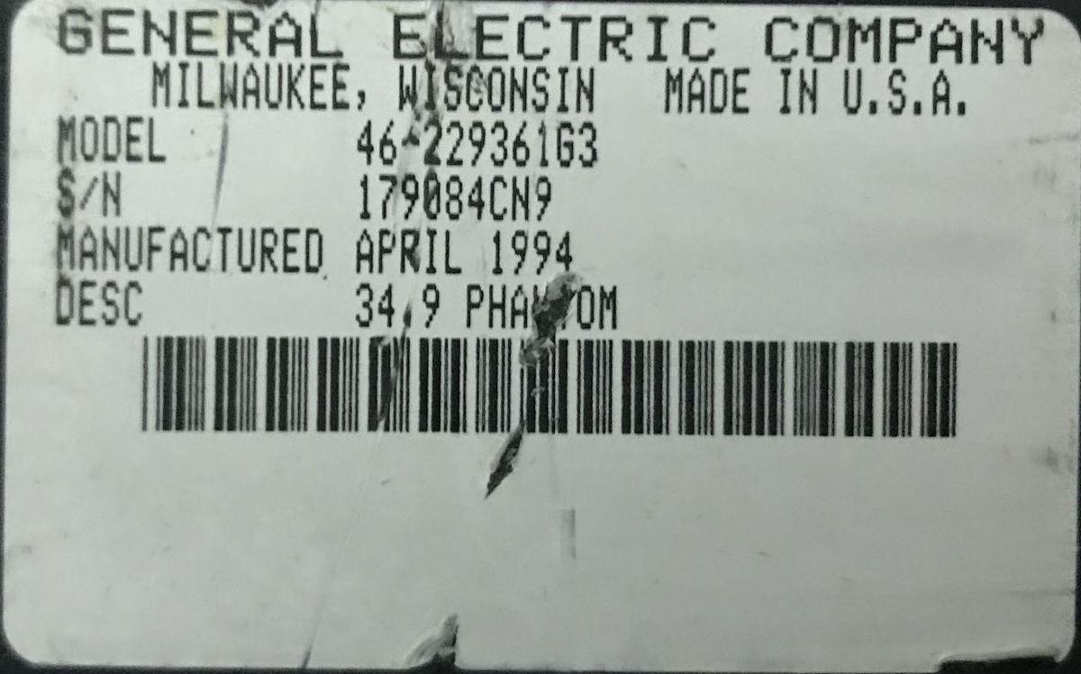 Used For Sale GE GE High Speed   34.9 Phantom  CT Scanner Parts P/N 46-229361G3