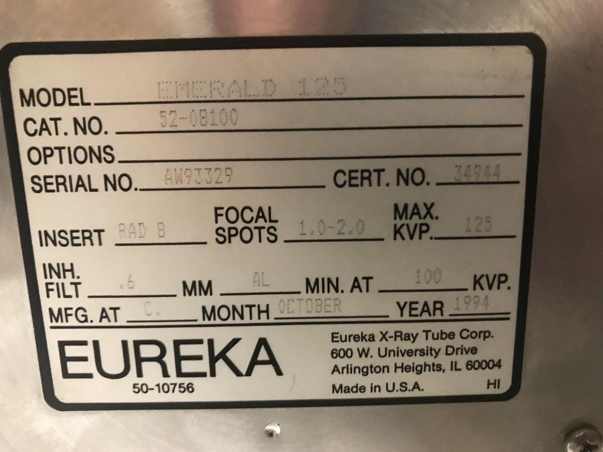 Used For Sale EMERALD Eureka X-Ray Tube Eureka X-Ray Tube 125 X-Ray Tube Parts P/N Emerald 125