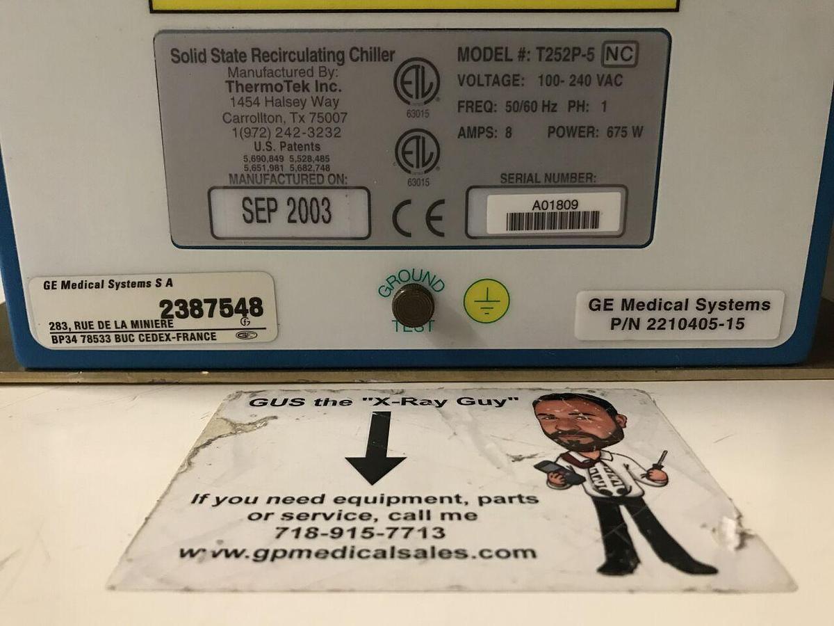 Used For Sale GE GE INNOVA 2000 ThermoTek T252P-5 A Solid State Recirculating Chiller Cath Angio Lab Parts P/N T252P-5