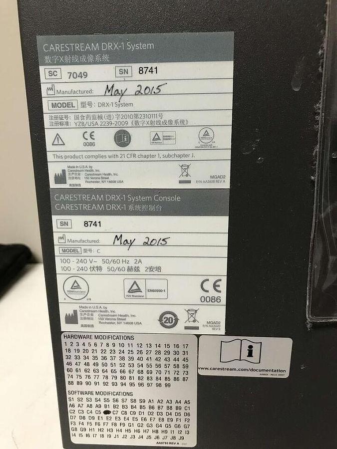 Used For Sale CARESTREAM Carestream DRX-1 System Good Condition DR Parts P/N 7049 8741