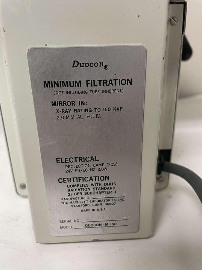 Used For Sale TRANSWORLD Transworld Dynamax 52 R Tube Duocon m 150 Collimator Good Condition X-Ray Accessories Parts P/N 52 R Duocon m 150 Collimator
