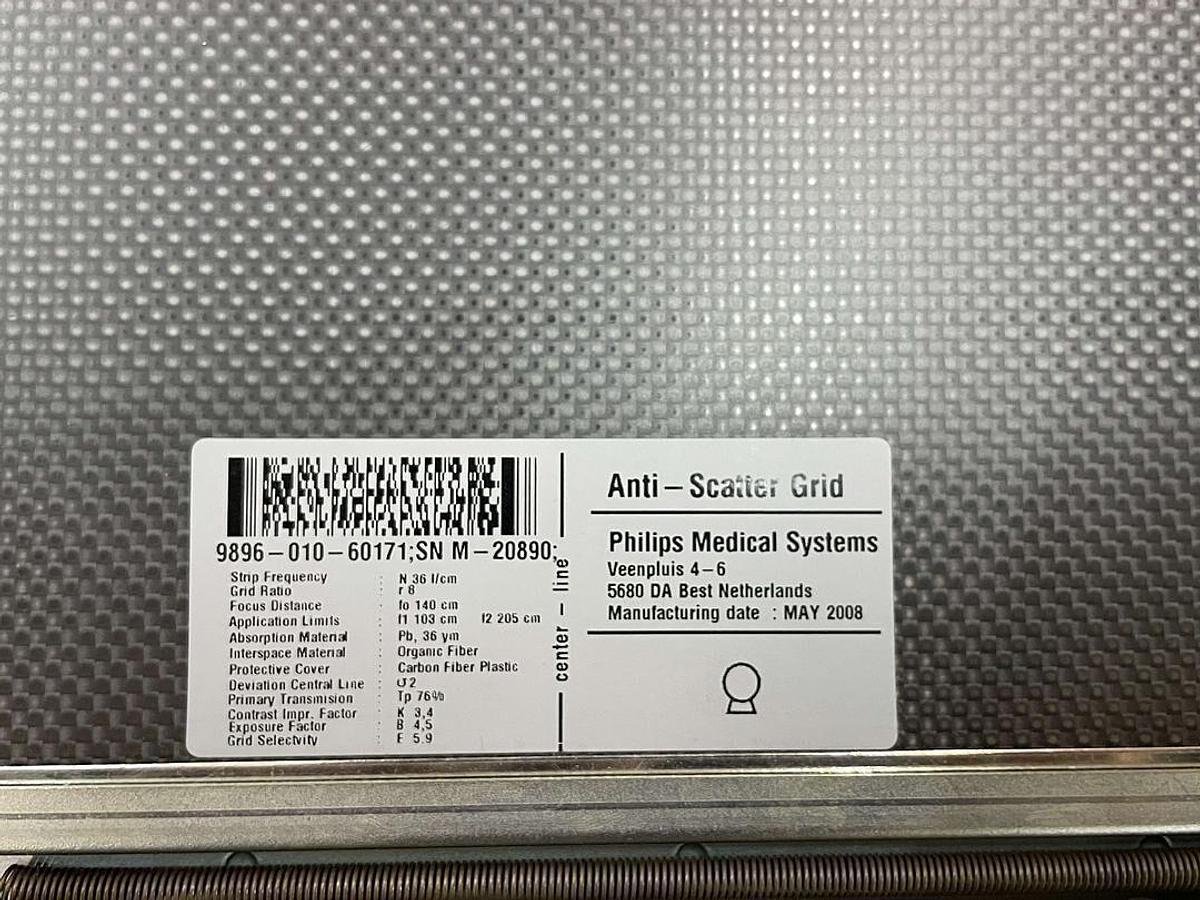 Used For Sale PHILIPS Philips 9896-010-60171 Anti Scatter Grid and 4512-201-02563 - Philips - X-Ray - Unit 2 Bucky  Good Condition Rad/Fluoro Room Parts P/N 9896-010-60171 4512-201-02563