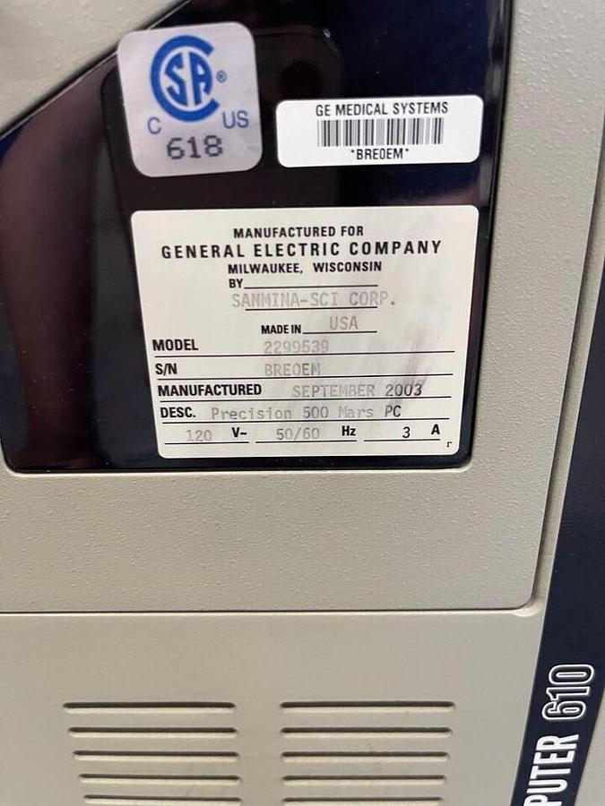 Used For Sale GE GE Precision 500D Mars Workstation - 2299539 Good condition Computer Parts P/N 2299539