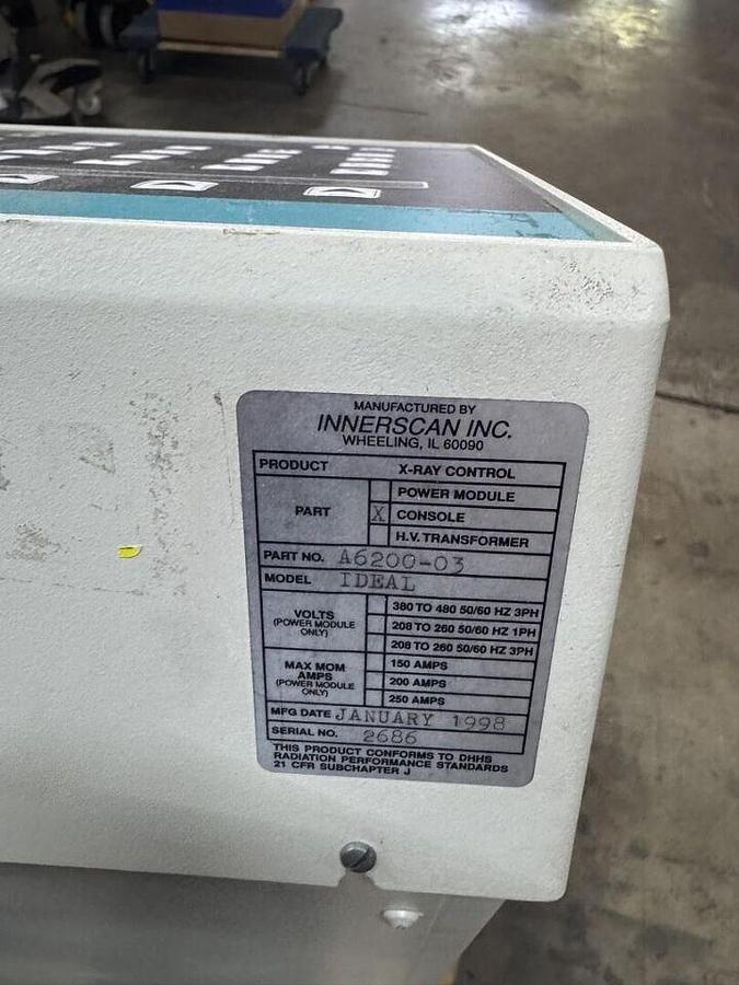 Used For Sale INNERSCAN Innerscan Generator IDEAL A6200-03  X-Ray generator, Good condition X-Ray Generator Parts P/N IDEAL A6200-03