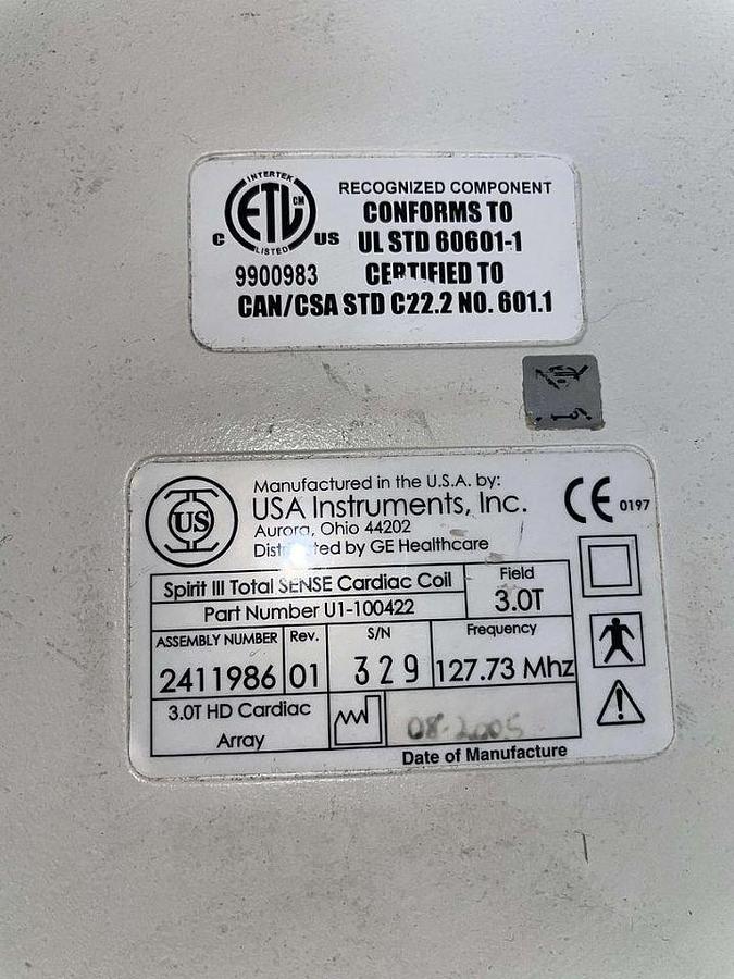 Used For Sale GE Spirit III Total SENSE Cardiac Coil 3.0T HD Cardiac Array U1-100422 MRI Coil