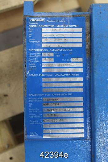 Used Krohne DN80/3 3" Magnetic Flow Tube #42394