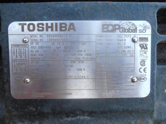 Used Pump, 25 HP, Vaughan, Chopper Pump, Mdl HF4RCS, #C741987