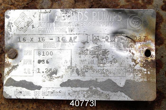 Used Goulds AF Axial Flow Pump, 16x16x16 #40773