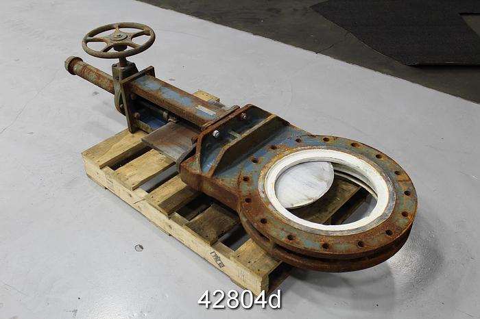 Used Dezurik 16" Hand Operated Knife Gate Valve #42804