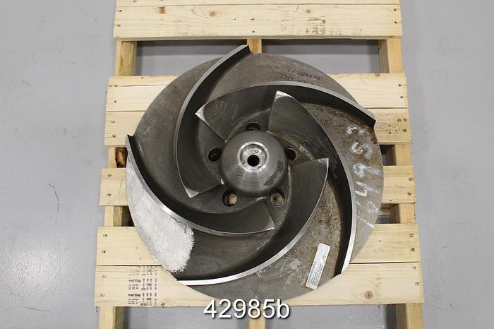 Used Sulzer APT55-10 Stainless Steel 23.22" 5-Vane Impeller #42985