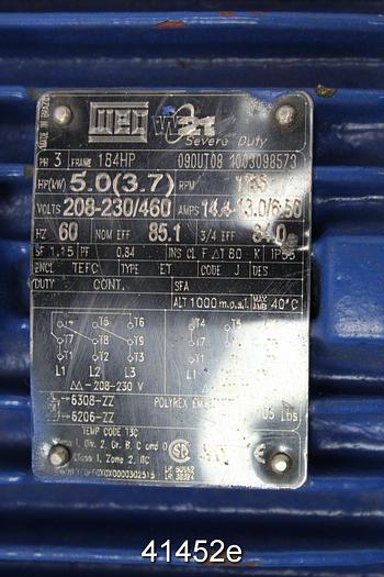 Used Nash MHF80/4 Vacuum Pump, Max Rpm 1750 #41452