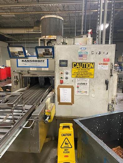 Used 2002 RANSOHOFF 24″ W x 9″ H  STAINLESS STEEL 3 STAGE BELT PARTS WASHER