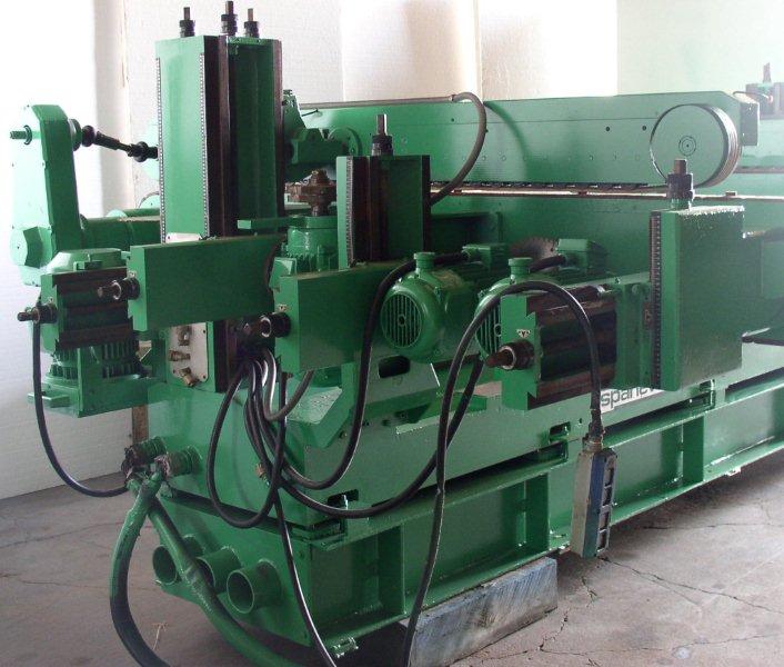 Used 136" SPANEVELLO Double End Tenoner; 6 Heads