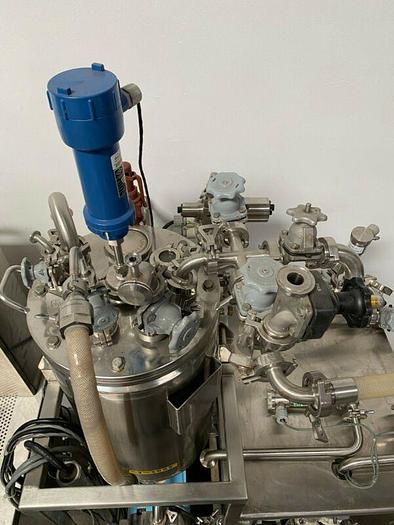 Used Millipore TFF Skid w/ Waukesha 030 Pump & 80L Jacketed Vessel w/ Controller