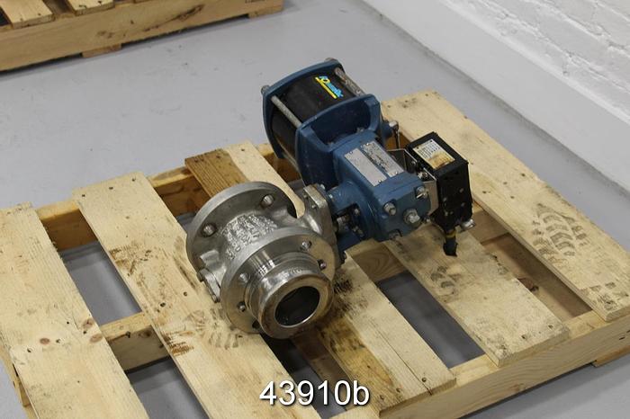 Used Dezurik 3" Air Operated V-Ball Valve, Stainless Steel Body #43910