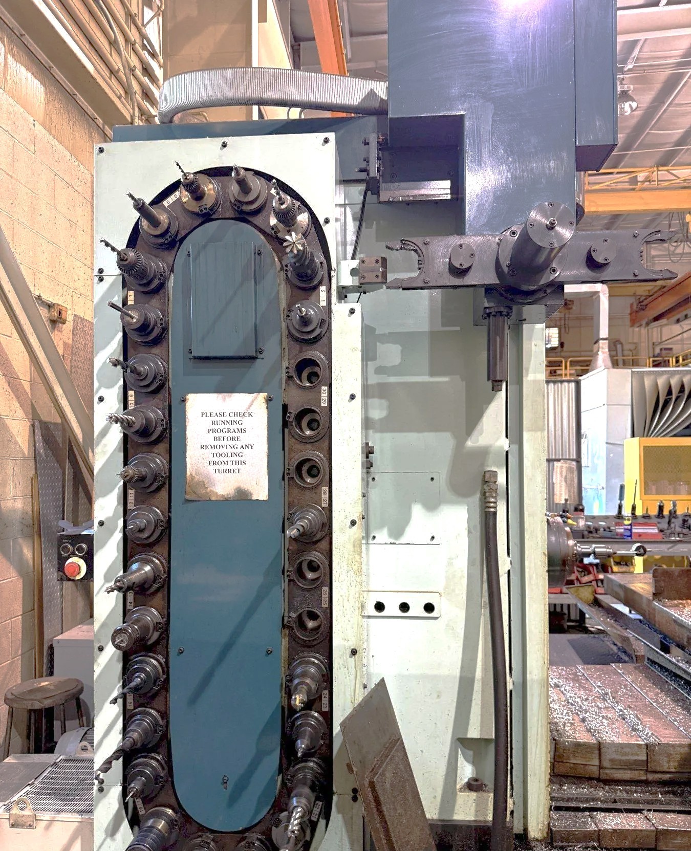 Used 1995 Kuraki KBM-11A CNC Table Type Horizontal Boring Mill with Full 4th Axis Table, 30 Station ATC, Fanuc 16M, 41.34"x37.4" Table