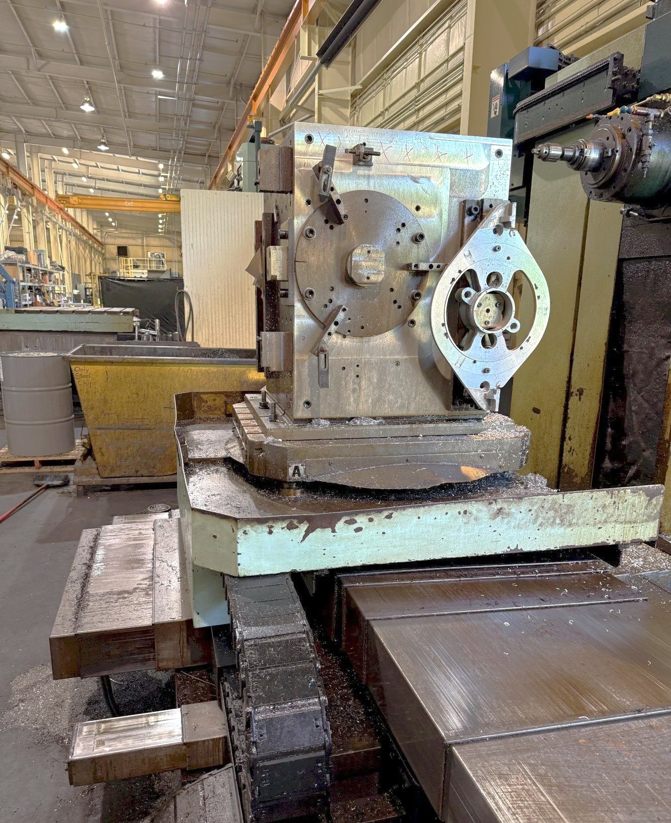 Used 1995 Kuraki KBM-11A CNC Table Type Horizontal Boring Mill with Full 4th Axis Table, 30 Station ATC, Fanuc 16M, 41.34"x37.4" Table