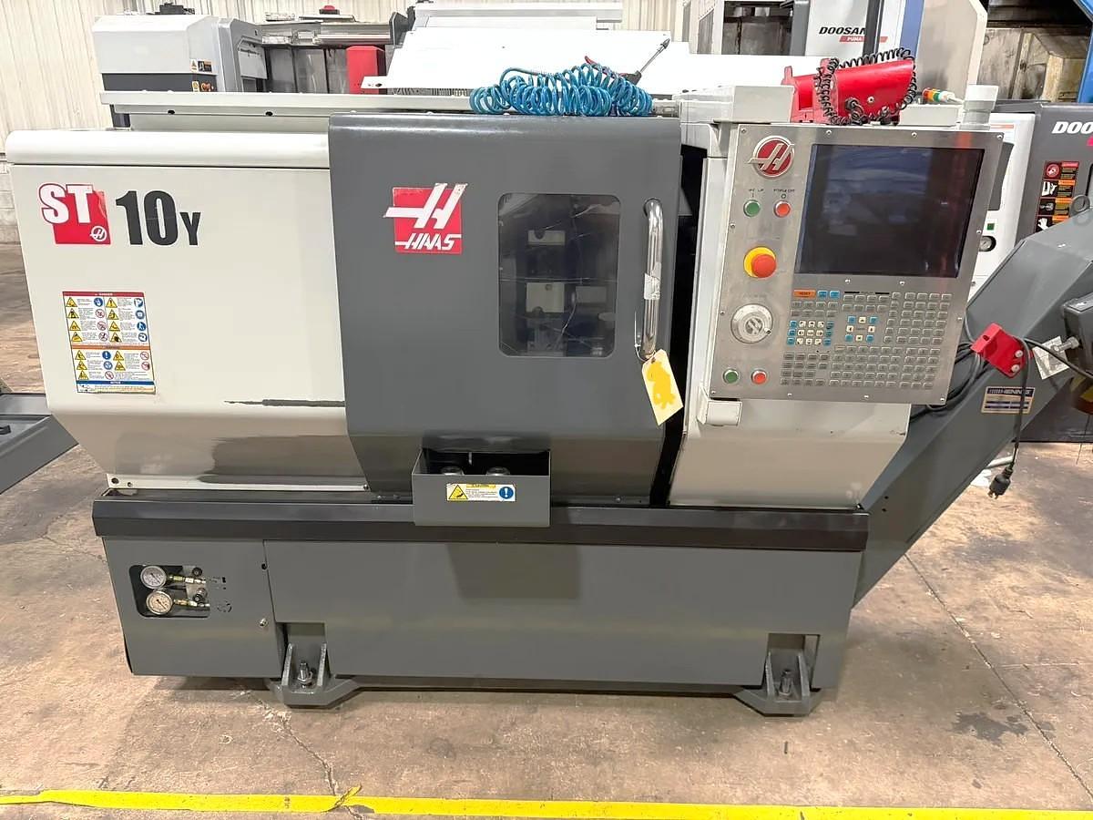 Used 2016 Haas ST-10Y with C Axis, Live Milling, Y Axis Capability, Tailstock, Tool Presetter, Chip Conveyor, 24 Station Turret, ONLY 4,667 Hours