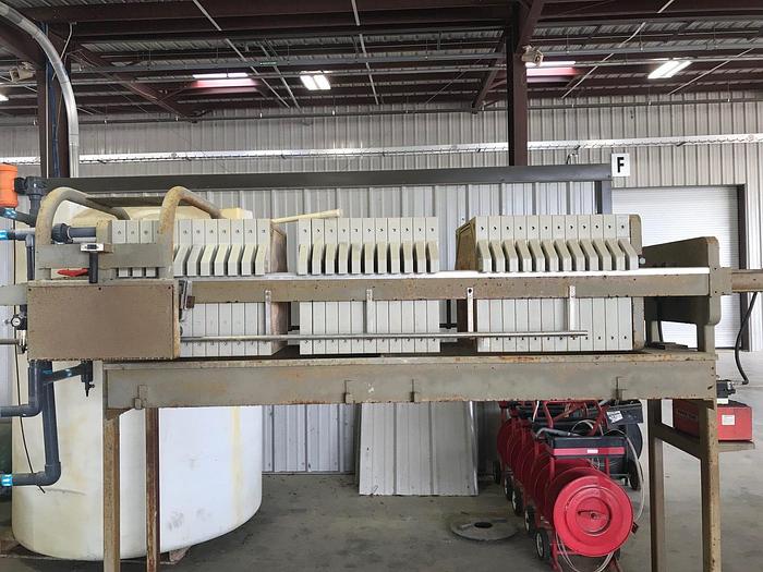 Used 10 CU. FT. WWE FILTER PRESS – 630 MM – C.G.R. – PLATE SHIFTER (#9172)