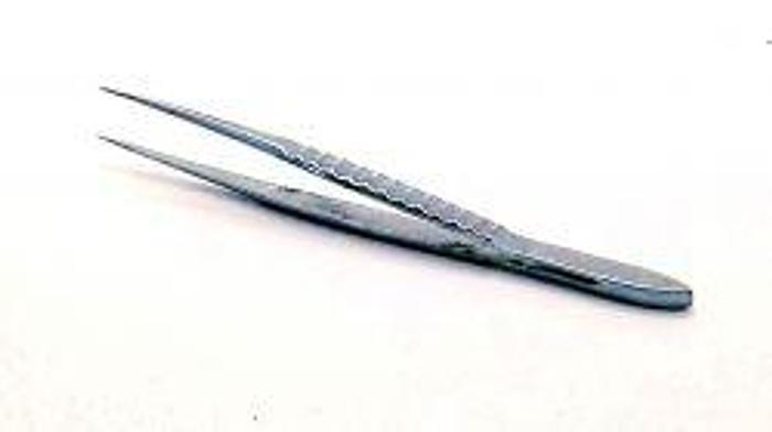 Used Ophthalmic Forceps Iris Straight Silcock 90mm (3-1/2in)