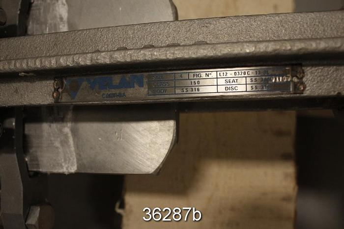 Used Velan 4" Hand Operated Knife Gate Valve #36287