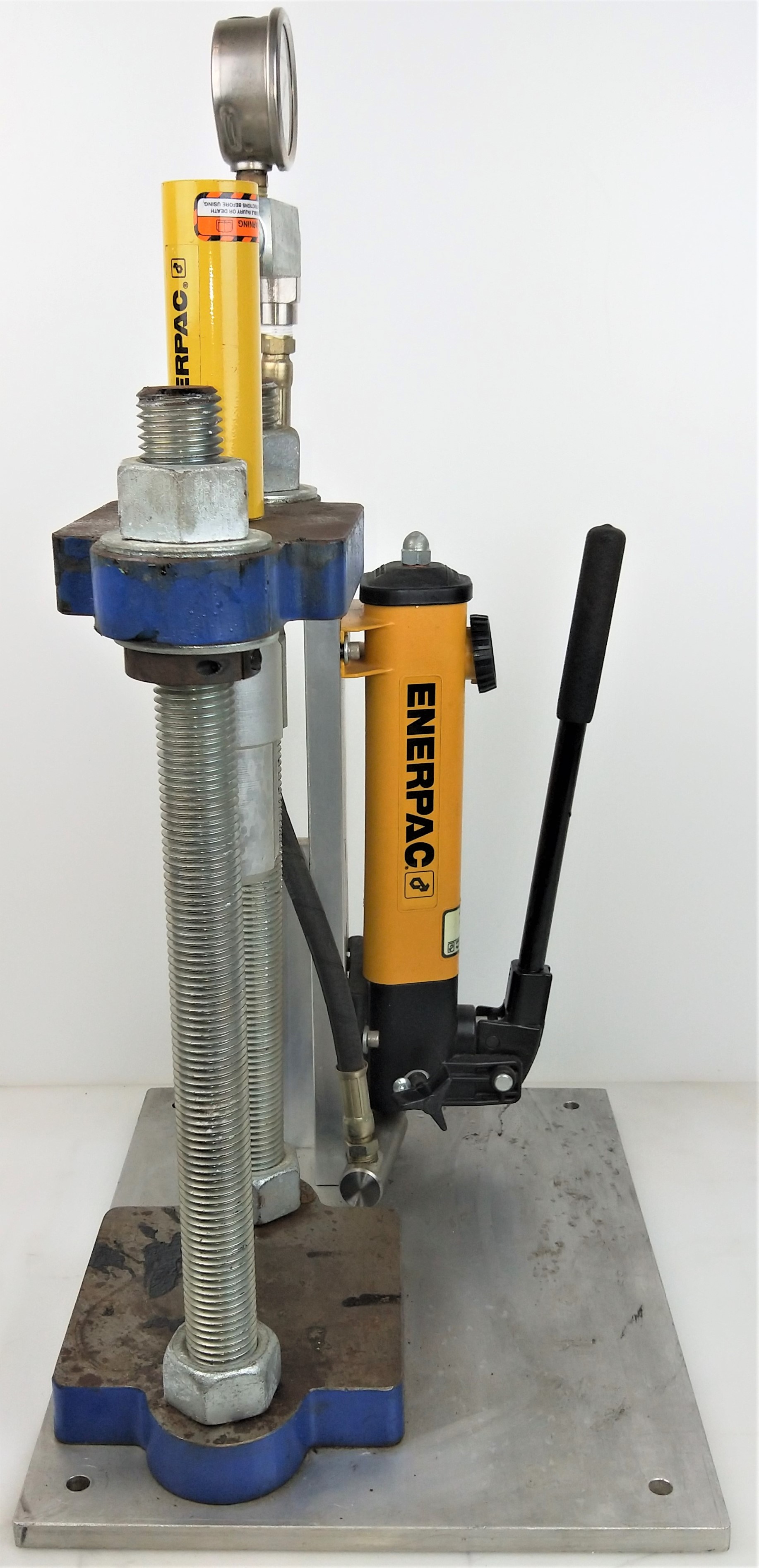 Used Enerpac PT142 Two-Speed Hand Pump with RC53 Hydraulic Cylinder - 5 Ton