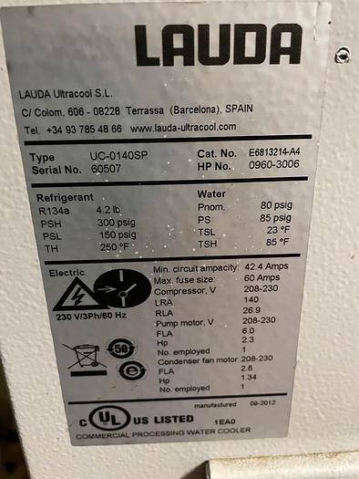 Used 2012 Lauda Package Chiller UC-0140SP