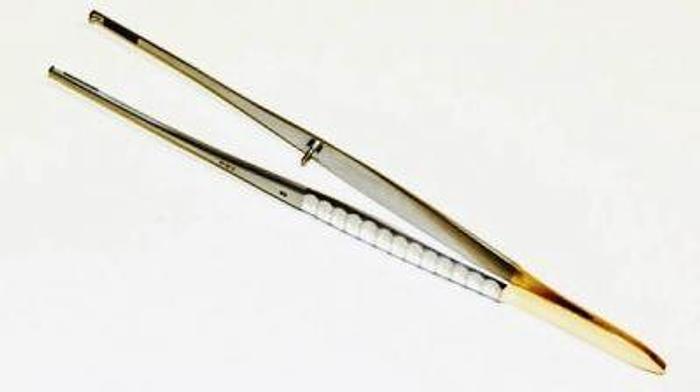 Used Forceps Tissue Dissecting Standard Point 1 in 2 Teeth Tungsten Carbide 150mm (6in)