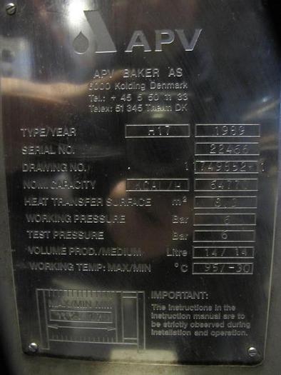 Used APV Plade varme veksler