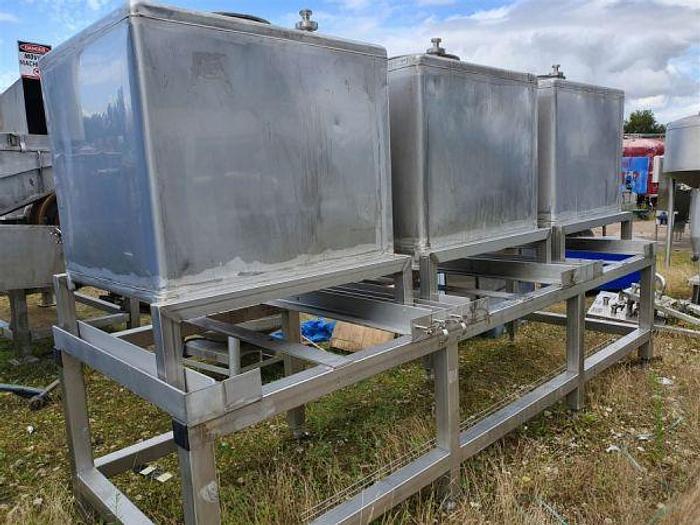 Used 3 Tank Stainless Steel Product Dispensing Station & Stand