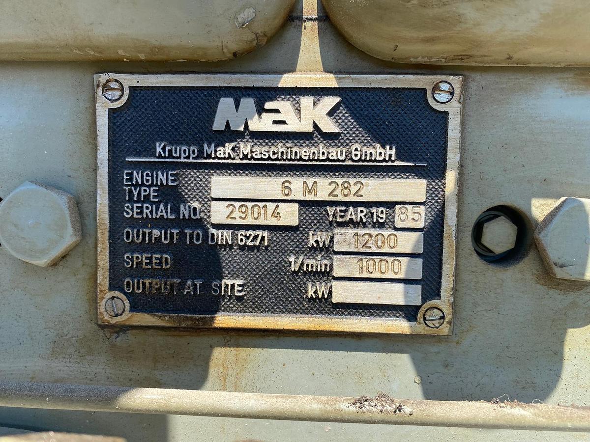 Used MaK 6M282 Genset