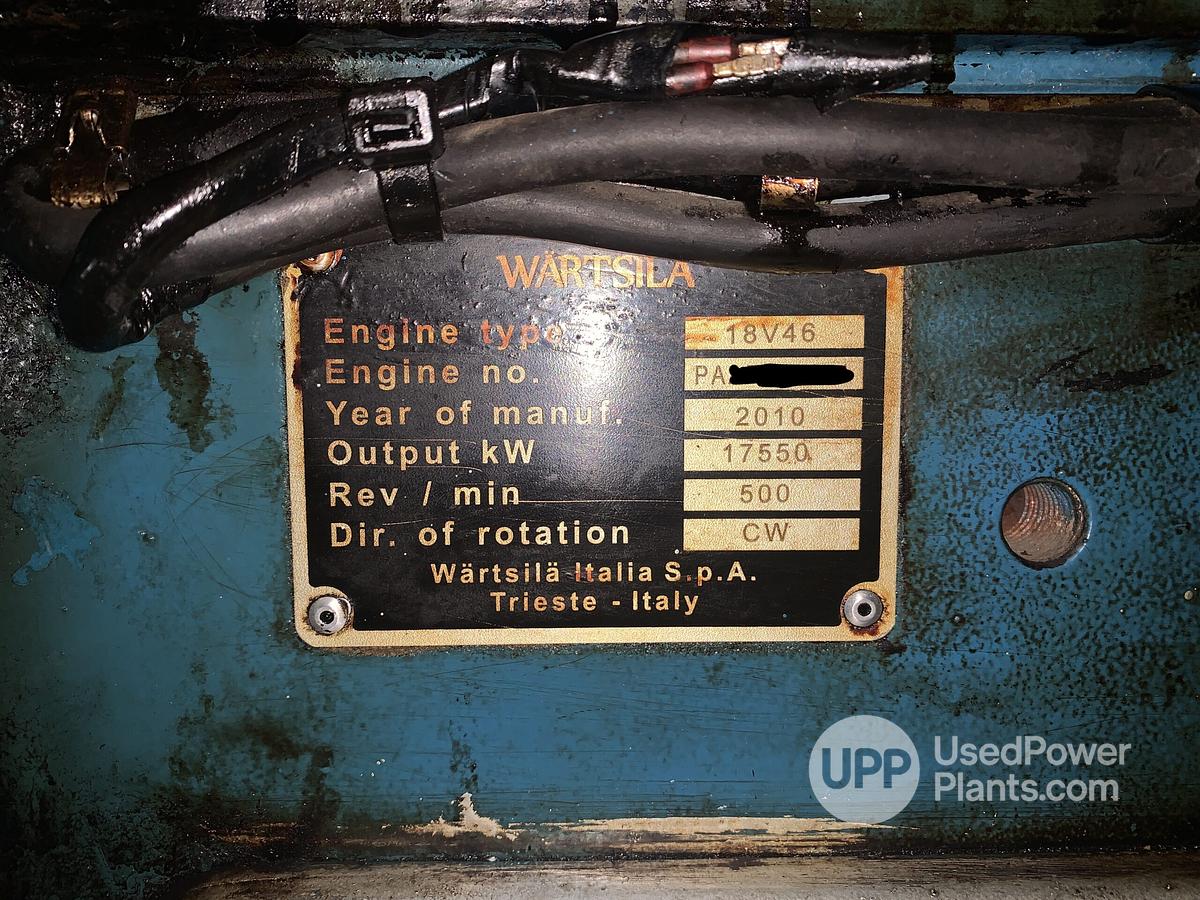 Used 119 MW Used Wartsila 18V46 HFO Power Plant For Sale