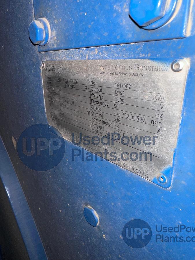 Used Wartsila 20V34SG Gas Power Plant 9.7 Megawatts