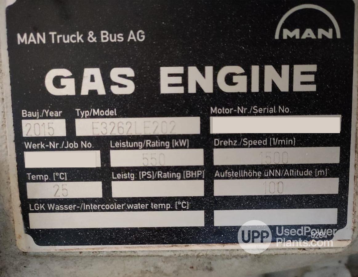 MAN E3262 LE202 Gas Generators