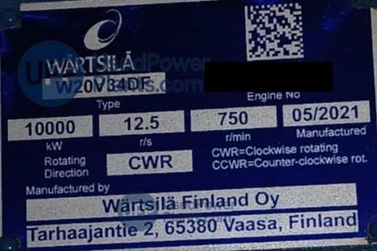 Used 2021 Wartsila 20V34DF