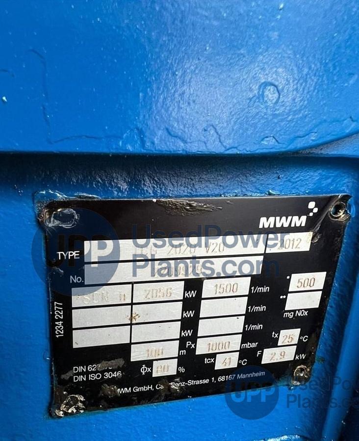 Used 2 MW 2012 MWM 2020V20 Containarised Gensets