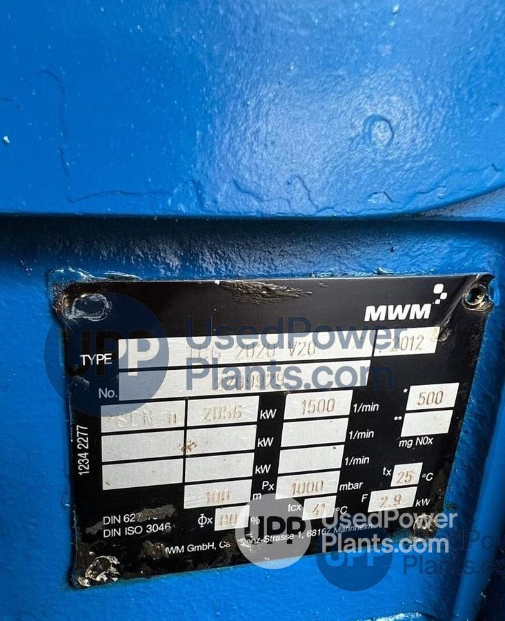 Used 2 MW 2012 MWM 2020V20 Containarised Gensets
