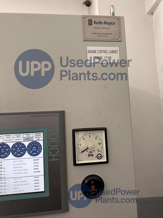 Used 8.4 MW 2011 Used Bergen Rolls Royce B35:40V20AG Complete Gas Power Plant