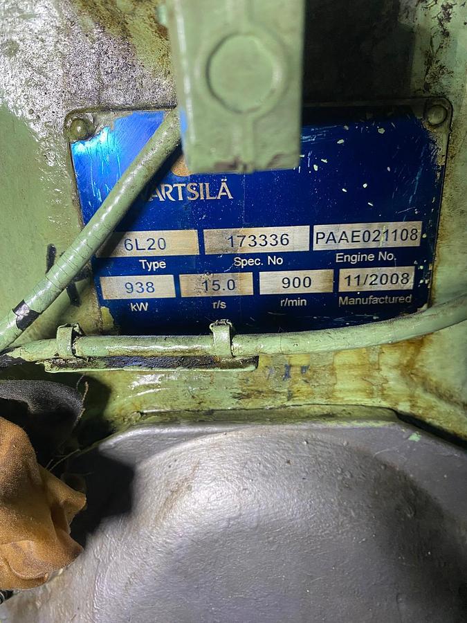 Used Wartsila 6L20 Gensets 60 Hz