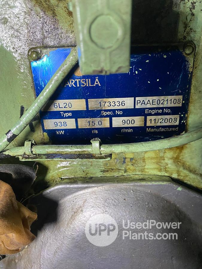 Used Wartsila 6L20 Gensets 60 Hz